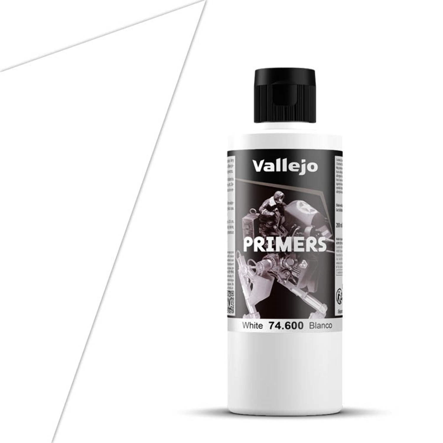Vallejo - Surface Primer Color | White Acrylic Primer 200 ml (6.76 fl.oz.) | Matte Finish and Fast D