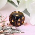 thumbnail image 5 of 10 Pcs 16mm Resin Dice D6 Black Gold Points Round Edges Ktv Bar Nightclub Entert, 5 of 5