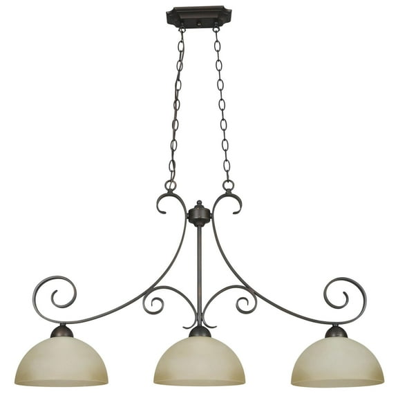 Sunset Lighting F5262 Provano 3 Light 300 Watt 40" Width Island / Billiard Lamp - Tique