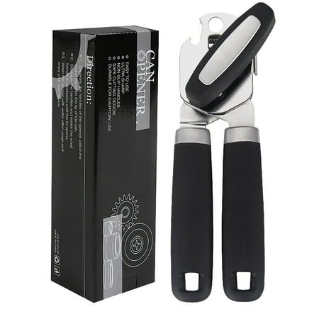 

Wendoximz Can Opener The Original Grip Heavy Duty Stainless Steel Smooth Edge Manual Hand Held Can Opener With Soft Handle Proof Oversized Handheld Easy Turn Knob Large Lid Openers Black