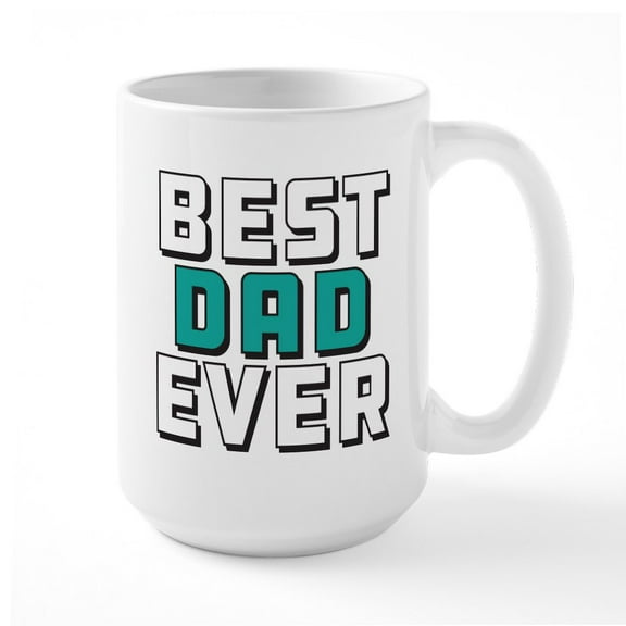 CafePress - Best Dad Ever Mugs - 15 oz Ceramic Large White Novelty Mug