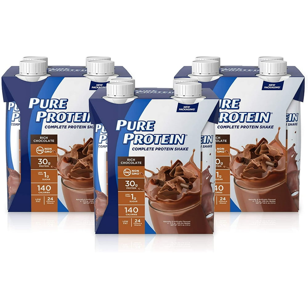 Pure Protein Shake, Rich Chocolate, 30g Protein, 11 fl. Oz, 12 Ct