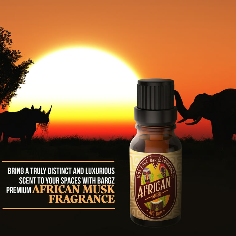 Bargz African Musk Fragrance Oil - Glass Amber Pure Therapeutic Bottle 