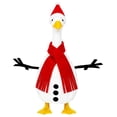 thumbnail image 2 of Sruoe Christmas Porch Goose Outfits, 23 Inch Snowman Porch Goose Clothes, Stick‑Arm Design & Black Button Detail Goose Clothes Dress for Lawn Yard Patio Party Decoration, 2 of 8