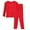 Red, variant on Women's Home Wear Set Crew Neck Long Sleeve Built In Bra Pullover Top Long Pants Solid Color Seamless Thermal Underwear (3, Red)