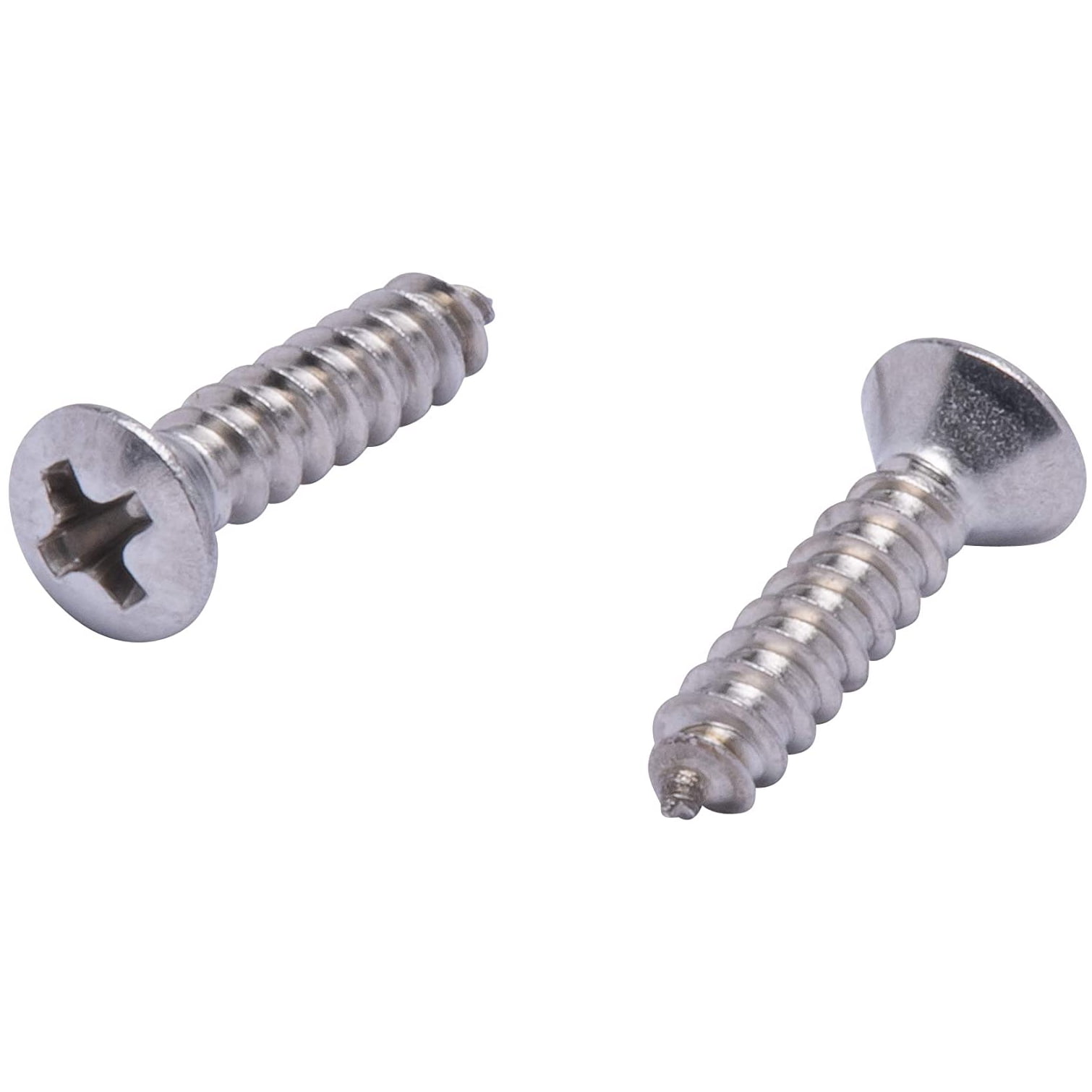 #8 x 2-1/2" Oval Head Sheet Metal Screws Stainless Steel Slotted Drive Qty 50 
