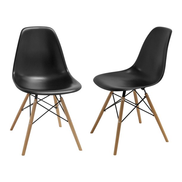 Paris Tower Dining Side Chair With Wood Legs Set Of 2 Black Com Paris Tower Dining Side Chair With Wood, Paris Side Chair Set
