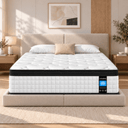 Queen Size Mattress 12 inch, UHOMEPRO Hybrid Mattress in a Box Gel Memory Foam and Wrapped Pocket Spring, Colchon Queen Size with Fiberglass-Free & Edge Support, CertiPUR-US®, Plush(5/10)