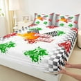 thumbnail image 3 of Homewish Motorcycle Speed Race Full Size Sheets 4-Piece for Female Men Women,Geometric Plaid Grid Breathable Bed Sheets,Extreme Sport Lightweight Sheet Sets,Luxury Bedroom Decor, 3 of 7