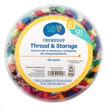 Hello Hobby Multicolor Friendship Thread & Storage, 121 Pieces