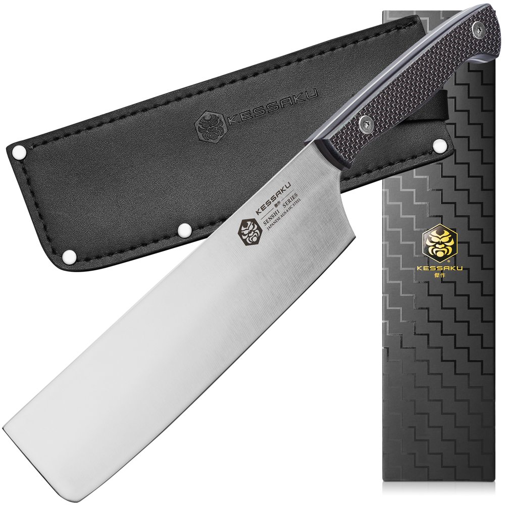Kessaku 8Inch Nakiri Vegetable Cleaver Knife Senshi Series