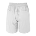thumbnail image 4 of Gubotare Women's Cotton High Waisted Sporty Yoga Shorts with Pocket Drawstring Bermuda Shorts(White,S), 4 of 5