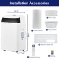 thumbnail image 6 of Ultra-Quiet 14,000 BTU 3-in-1 Portable Air Conditioner – Cooling, Dehumidifier & Fan for Rooms up to 750 Sq.Ft – Energy Efficient AC with Remote, 24H Timer, Easy Window Kit – White Top Cover, 6 of 7