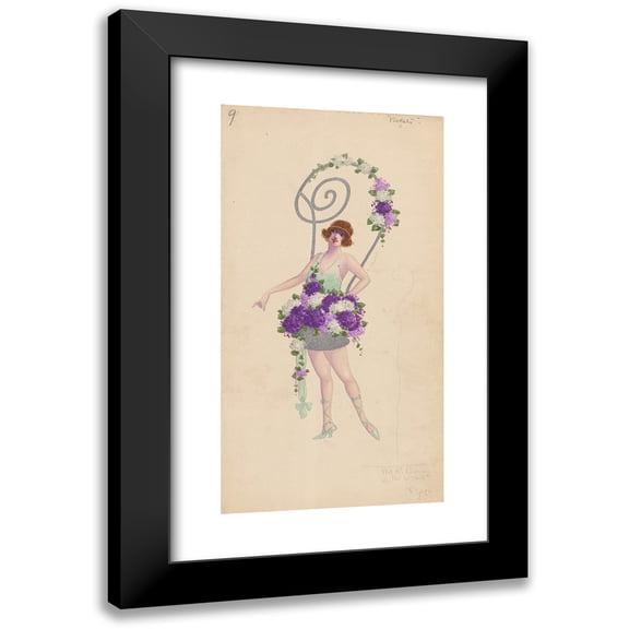 Will R. Barnes 9x14 Black Modern Framed Museum Art Print Titled - 9-Violets (1919 - 1920)