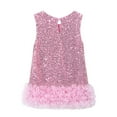 thumbnail image 4 of HNMKIU Elegant Girls Party Gown Fashion Mesh Vest Dress Layered Tutu Outfit With Glitter Detail For Toddler Kids Autumn Frock Pink,6-7 Years, 4 of 5