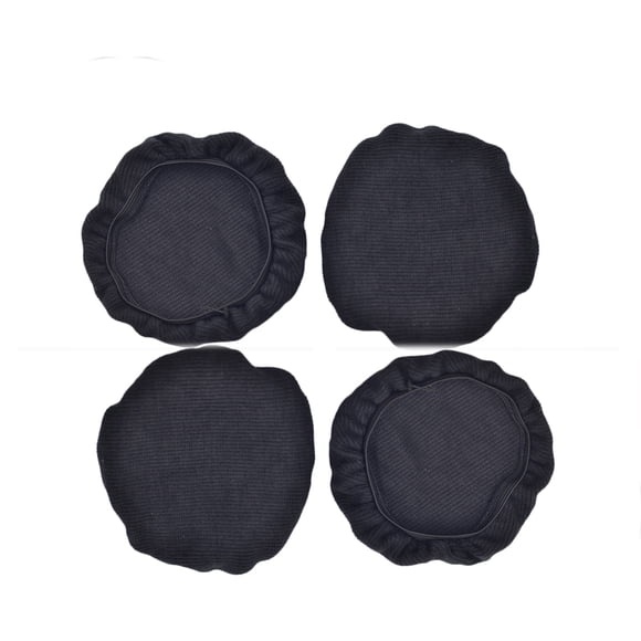 SHISUYAN 4pcs Stretchable Fabric Headphone Covers Washable Sanitary Ear Pad Earcup Earpad Covers Fit Most On Ear Headphones with 9-11cm L Size (Black)
