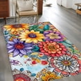 thumbnail image 3 of Boho Flowers Area Rug 3x5 Washable Rug Non Slip Bohemia Ethnic Floral Colorful Floral Large Area Rug Indoor Floor Carpet for Entryway Bedroom Kitchen Living Room Home Office Dining Room Nursery, 3 of 8