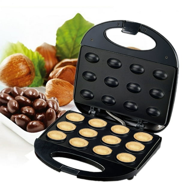 Electric Walnut Cake Maker, Double Sided Heating Walnut Cookie Maker US Plug 110V Easy To Clean for Deserts
