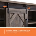 thumbnail image 6 of WAMPAT Farmhouse TV Stand with Sliding Barn Doors, Media Console with 3-Tier Adjustable Shelf for TVs up to 85", Rustic Wood Entertainment Center for Living Room,Washed Grey, 6 of 6