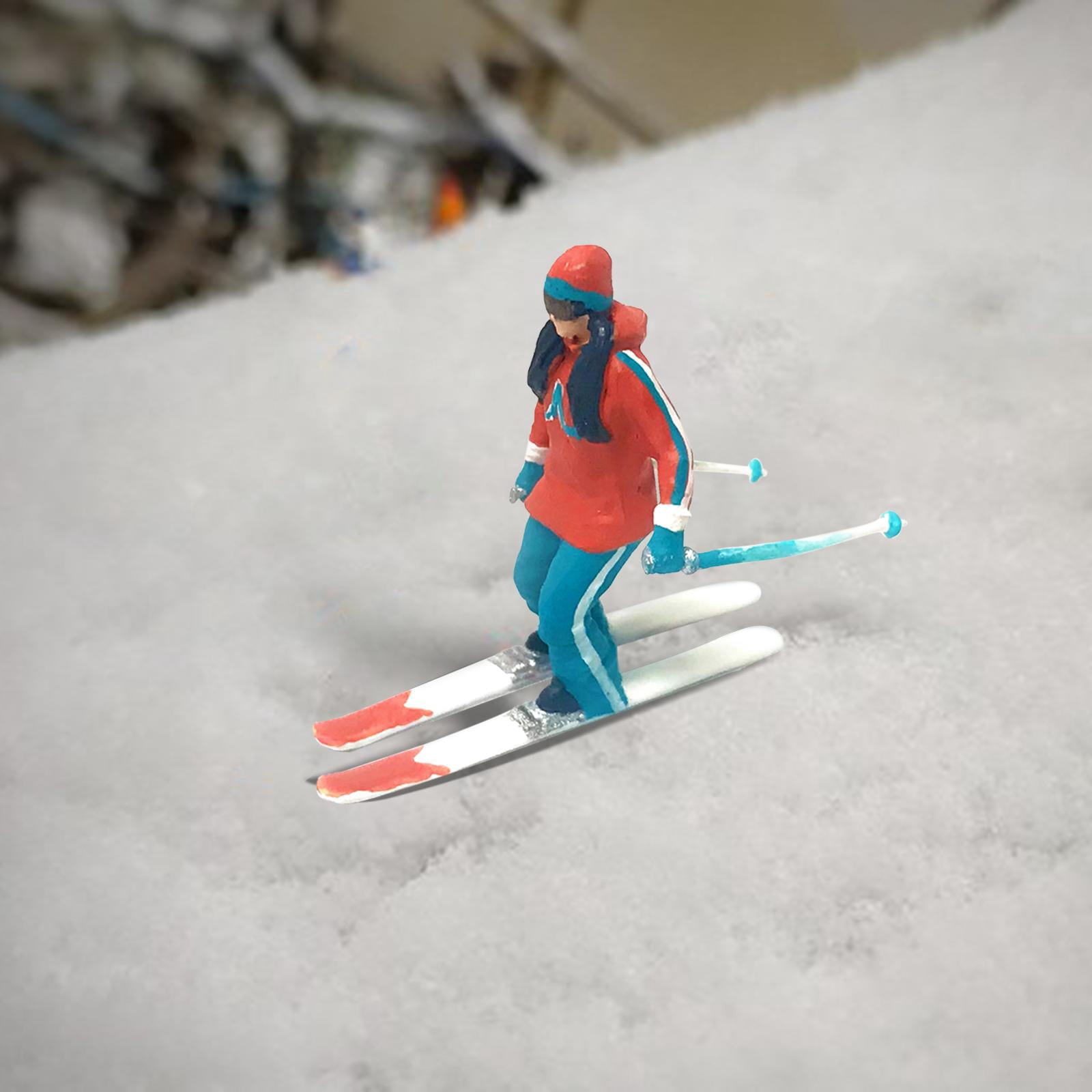 Figurines Miniatures De Snowboard 1:64 - 4 Skieurs En Résine, Décorations Pour Diorama Ou Table