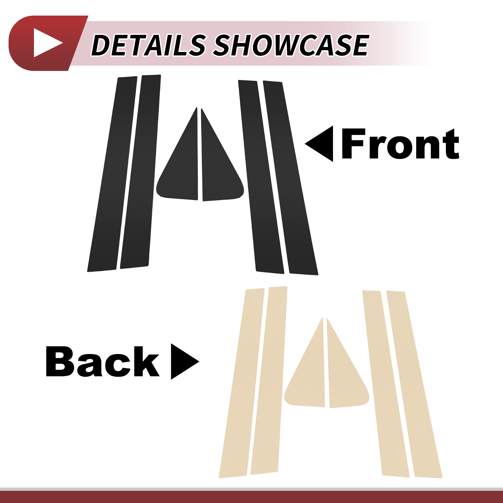 Unique Bargains 6Pcs Door Pillar Window Trim for Ford Escape 2008-2012 Black
