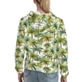 thumbnail image 7 of Lsque Green Hawaii Palms Pattern Casual Women's Hoodie,Hooded Sweatshirt with Kangaroo Pocket,Pullover Hoodie with Eye-catching Drawstrings-Small, 7 of 7