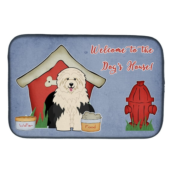 Carolines Treasures BB2850DDM Dog House Collection Old English Sheepdog Dish Drying Mat