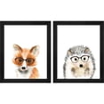 thumbnail image 1 of Great Art Now Fox & Hedgehog in Glasses by Mercedes Lopez Charro, 2 Piece Framed Art Set Each 9.25"W x 11.25"H, 1 of 3