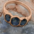 thumbnail image 5 of LBG British Made 9k Rose Gold Natural Sapphire Womens Statement Ring - 33 size options - Size 6.75, 5 of 7