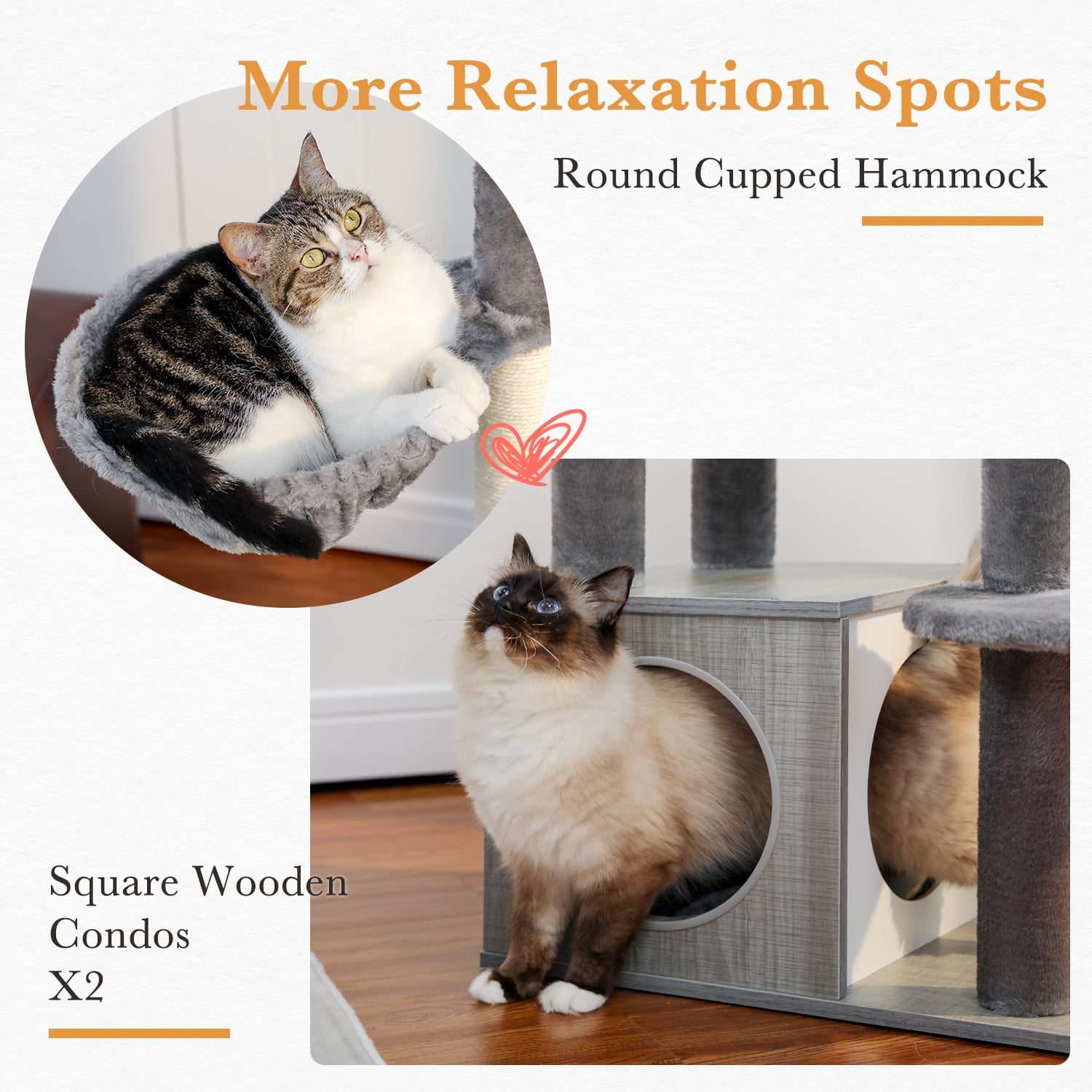 Pefilos Cat Tree for Indoor Cats, 51" Cat Condo for Adult Cats with Scratching Posts, Cat Tree House, Gray Pefilos Cat Tree for Indoor Cats, 51" Cat Condo for Adult Cats with Scratching Posts, Cat Tree House, Gray