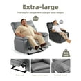 thumbnail image 3 of Towallmark Oversized Extra Wide Manual Recliner Chair, Big and Tall 400 Lbs Reclining Chair with Foldable Armrests, Effortless Reclining System for Relaxation, Grey, 3 of 6