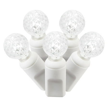 White Berry Christmas Lights Uk Vickerman 50ct Commercial Grade LED G12 Berry Christmas Lights White - 24' White Wire ()