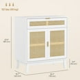 thumbnail image 3 of HOMCOM Buffet Boho avec Portes en Rotin, Blanc, 3 of 10