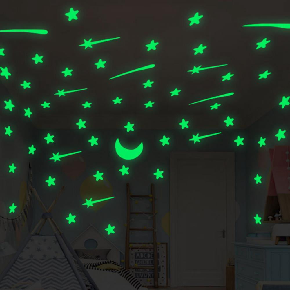 Glow In The Dark Luminous Switch Wall Stickers Night Bedroom Fluorescent Sticker