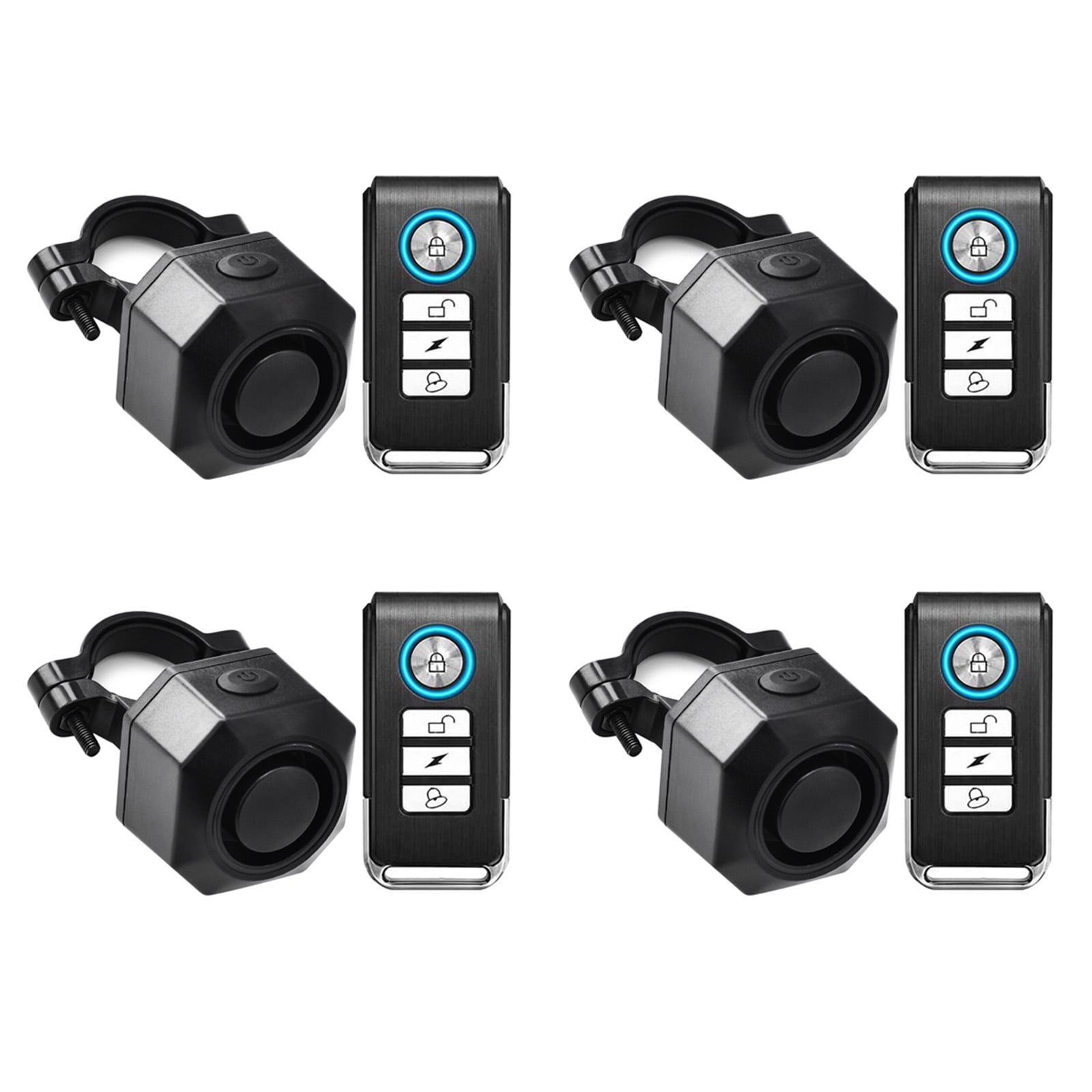 GREENCYCLE Alarm E-scooter,Electric Bike Alarm with Remote Controller,Car Vibration Alarm USB,IP65 Waterproof Outdoor Cycle Security Alert,Safety Alarms for Vehicle Trailers and Motorcycles,4PK