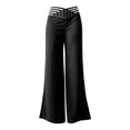 thumbnail image 4 of Baqcunre Pants for Women,Hollow Belt Pants High Waist Casual Wide Leg Pants,Women's Pants Wide Leg Pants Woman Business Casual Women Womens Clothes Black L, 4 of 4
