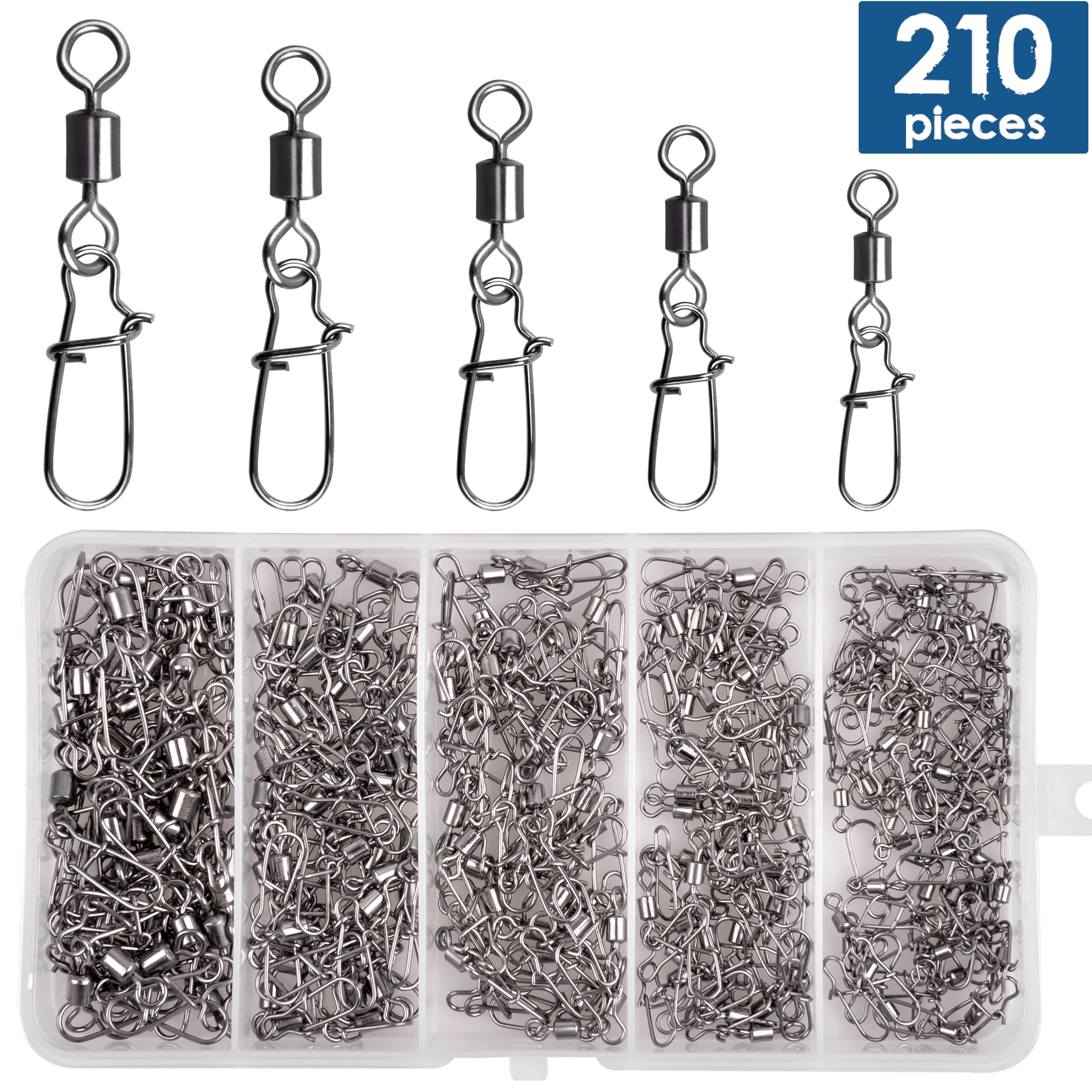 Fishing 210pieces/Box Fishing Swivel Snap Connectors Size 2 4 5 6