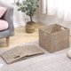 thumbnail image 2 of Cesta organizadora de almacenamiento de cocina de estilo rústico con tejido de algas marinas y asas para gabinetes, despensa, baño y lavadero, 2 of 7
