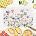 thumbnail image 7 of Stegali Summer Blue Brown Poppy Linen Placemats, 12x18 Inch Table mats Set of 4, 7 of 7