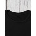 thumbnail image 3 of Women's Casual Crew Neck T-Shirt with Plant Alphabet Graphic, Cotton Knit Fabric with Elastane, Summer Regular Length Tee, 3 of 7