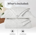 thumbnail image 2 of IR Imperial Rooms 3-Piece Velvet Quilt Set, Floral Embossed Reversible Bedspread, King, White (Pack of 2), 2 of 9