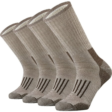

SOX TOWN Men s Merino Wool Moisture Wicking Outdoor Hiking Heavy Cushion Crew Socks(Camel L)