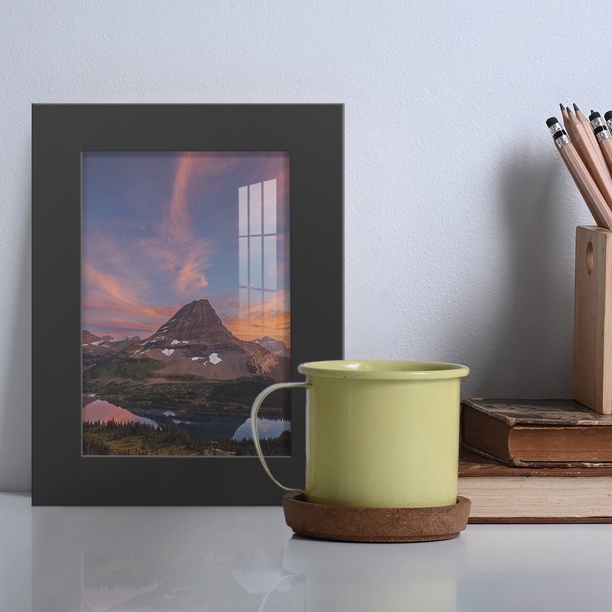 Modern 3.5 in. x 5 in. Black Picture Frame (Set of 4)