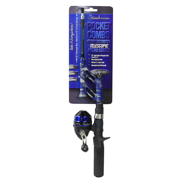Steinhauser Blue Telescopic Fishing Rod and Spincast Reel