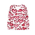 thumbnail image 4 of Craaazy Women's Loose Love Prints Valentines Shirts Casual V-neck Long Sleeve Tops Gifts, 4 of 4