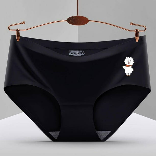 BTS BT21 Ropa interior de cintura media transpirable de seda de hielo sin costuras Calzoncillos de niña de entrepierna inferior de algodónpangjing