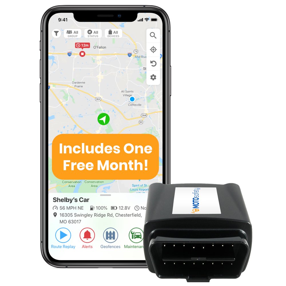 MOTOsafety GPS Car Tracker and Safe Driving Coach 1 Free Month of