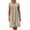 Khaki, variant on UPPADA Vintage Summer Cotton Linen Dress for Women Casual Short Sleeve Ruched Flowy T Shirts Dress Loose Fit A-Line Beach Sundress