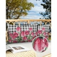 thumbnail image 2 of Pack of 2 Outdoor Pillow Covers, Summer Spring Vintage Flowers Tulips Black White Plaid Waterproof Square Throw Pillowcase Cushion Decorative Pillow Covers for Couch Patio Tent, 20x12 in, 2 of 6
