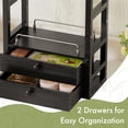 thumbnail image 5 of BathWay Bamboo Bathroom Countertop Organizer, 2-Tier Makeup Organizer with 2 Drawers, Vanity Organizer Storage Coffee Matcha Station, Compact Shelf for Bathroom Kitchen Office, Black, 5 of 8